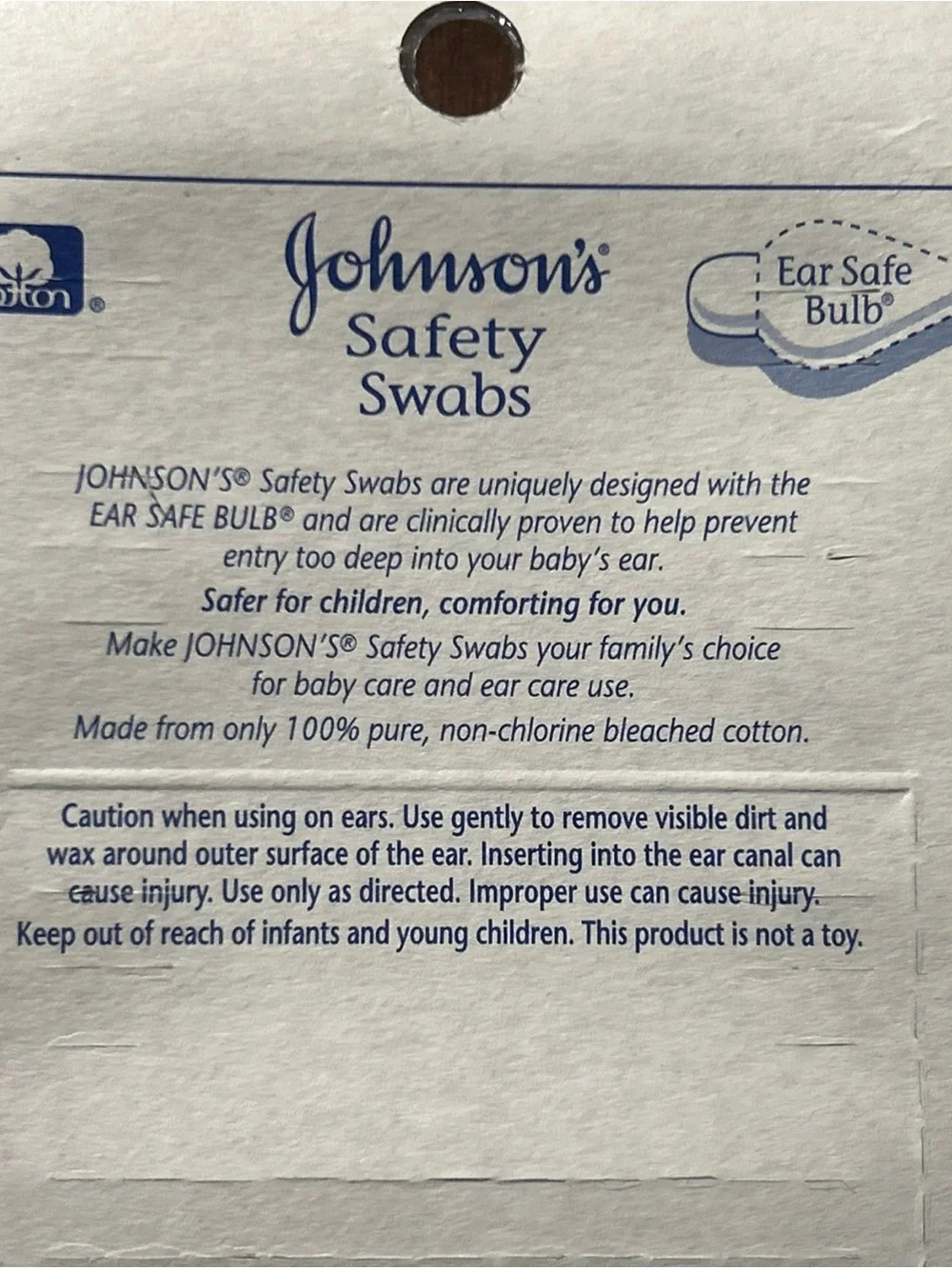 Johnson's Safety Swabs 100% Pure Cotton, 185 Count
